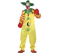 FIESTAS GUIRCA Costume de Clown Tueur Maléfique Jaune - Déguisement d'Halloween de Cirque d'Horreur Homme Taille 52-54 L
