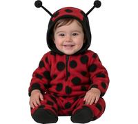 FIESTAS GUIRCA | Costume de Coccinelle Bébé (12-18 Mois) - Cagoule et Combinaison - Costumes Enfant Unisexe pour Halloween, Carnaval et Fêtes Costumées - Idéal pour Bébés - Rouge et Noir