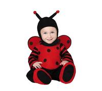 Fiestas Guirca - Costume bébé coccinelle 18-24 mois - Ailes/cagoule/combinaison/pieds - Noir/Rouge