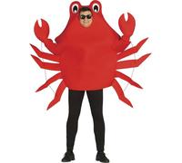 FIESTAS GUIRCA | Costume de Crabe Adulte (52-54/L) - Costume et Gants - Déguisements d'Animaux Marins pour Halloween, Carnaval et Fêtes Déguisées - Idéal pour Adultes Unisexes - Rouge