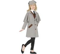 FIESTAS GUIRCA | Costume de Détective Enfant (10-12 ans) - Gilet, Veste et Casquette - Costumes de Policier et Détective pour Halloween, Carnaval et Fêtes Costumées - Unisexe - Gris