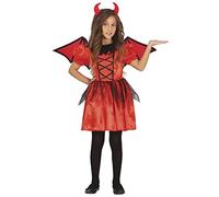 FIESTAS GUIRCA Costume de Diablesse Coquette - Petit Diable Rouge - Déguisement Halloween Fille 10-12 Ans