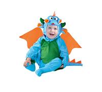 FIESTAS GUIRCA | Costume de Dragon Bébé (18-24 Mois) - Combinaison, Cagoule, Ailes et Queue - Costumes d'Animaux pour Halloween, Carnaval et Fêtes Costumées - Idéal pour Bébé Unisexe - Bleu et Orange