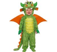 FIESTAS GUIRCA | Costume de Dragon Enfant - Combinaison, Cagoule, Ailes et Queue - Costumes d'Animaux et Médiévaux pour Halloween, Carnaval et Fêtes Costumées - Idéal pour Enfants Unisexes