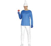 FIESTAS GUIRCA | Costume de Enanito Azul Adulte (54-56/XL) - T-shirt, Bonnet et Pantalon - Costumes de Contes, Fées et Journée du Livre pour Fêtes Déguisées - Idéal pour Homme - Bleu