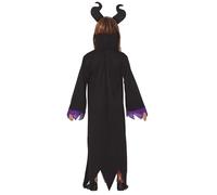 FIESTAS GUIRCA | Costume de Fée Diabolique Enfant (10-12 Ans) - Robe et Diadème - Costumes de Contes, Fées et Médiéval pour Halloween, Carnaval et Journée du Livre - Idéal pour Filles - Noir et Violet