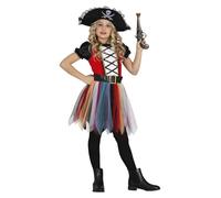 FIESTAS GUIRCA Costume de Fille Pirate Colorée - Chapeau de Pirate et Robe Tutu pour Filles de 10-12 Ans