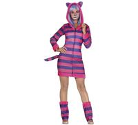 FIESTAS GUIRCA | Costume de Gato Rayado pour Femme (38-40/M) - Robe, Capuche, Queue et Jambières - Déguisements d'Animaux pour World Book Day, Halloween, Carnaval et Fêtes Déguisées - Rose et Violet