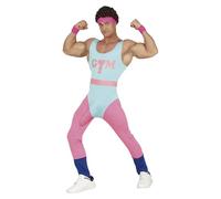 FIESTAS GUIRCA | Costume de Gimnasta Estirado pour Homme (52-54/L) - Combinaison, Ceinture et Pénis Jouet - Costumes de Sport et Années '80 pour Enterrements de Vie de Garçon et Fêtes Déguisées