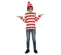 Fiestas Guirca - Costume enfant Hiker - T-shirt et chapeau - 5-6 ans unisexe blanc/rouge