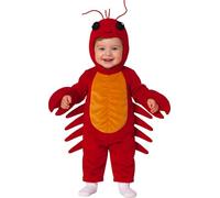 FIESTAS GUIRCA | Costume de Langouste Bébé (18-24 Mois) - Cagoule et Combinaison - Costumes d'Animaux Marins pour Halloween, Carnaval et Fêtes Costumées - Idéal pour Bébé Unisexe - Rouge et Orange