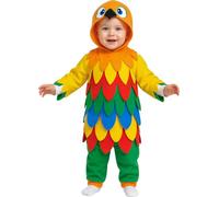 FIESTAS GUIRCA | Costume de Lil Parrot Bébé (12-18 Mois) - Capuche et Combinaison - Costumes d'Animaux pour Carnaval, Halloween et Fêtes Déguisées - Idéal pour Enfants Unisexes