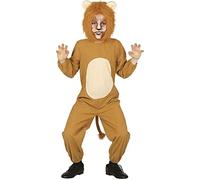 FIESTAS GUIRCA | Costume de Lion Enfant (3-4 ans) - Cagoule, Queue et Combinaison - Costumes d'Animaux pour Halloween, Carnaval et Fêtes Déguisées - Idéal pour Enfants - Marron