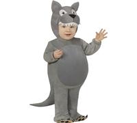 FIESTAS GUIRCA | Costume de Loup Bébé (12-18 Mois) - Cagoule, Queue et Combinaison - Costumes d'Animaux pour Halloween, Carnaval et Fêtes Costumées - Idéal pour Bébé Unisexe - Gris