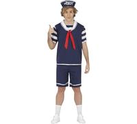 Déguisement de marin pour homme - Fiestas Guirca - 80's Matroos - Bleu - Polyester - Taille 48/50