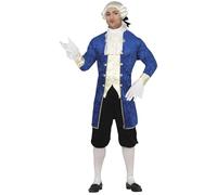 Fiestas Guirca - Déguisement Marquis Baroque - Veste, pantalon et plastron - Homme Bleu (48-50/M)