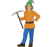 FIESTAS GUIRCA | Costume de Nain des Bois Enfant (3-4 ans) - Veste, Ceinture, Bonnet et Pantalon - Costumes de Contes et Fées pour la Journée du Livre, Halloween et Carnaval - Unisexe - Orange et Bleu