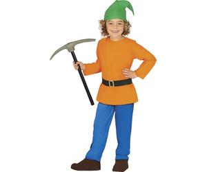 FIESTAS GUIRCA | Costume de Nain du Bois Enfant (5-6 ans) - Veste, Ceinture, Chapeau et Pantalon - Costumes de Contes et Fées pour la Journée du Livre, Halloween et Carnaval - Unisexe - Orange et Bleu