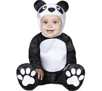 FIESTAS GUIRCA | Costume de Panda Bébé (12-18 Mois) - Cagoule, Combinaison et Pieds - Costumes d'Animaux et Ours pour Halloween, Carnaval et Fêtes Costumées - Idéal pour Bébé Unisexe - Noir et Blanc