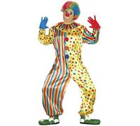 FIESTAS GUIRCA | Costume de Payaso Adulte (46-48/S) - Combinaison Multicolore - Costumes de Cirque et Comédie pour Halloween, Carnaval et Fêtes Déguisées - Idéal pour Homme - Multicolore
