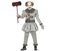 FIESTAS GUIRCA | Costume de Payaso Malvado pour Adulte (52-54/L) - T-shirt, Ceinture, Col, Jupe et Pantalon - Costumes de Clowns et Halloween pour Fêtes de Terreur et Mascarades - Homme