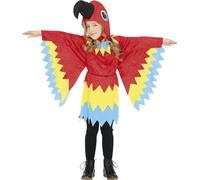 FIESTAS GUIRCA | Costume de Perroquet Enfant - Robe, Cagoule et Ailes - Costumes d'Animaux pour Halloween, Carnaval et Fêtes Costumées - Idéal pour Enfants - Multicolore