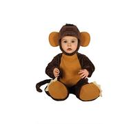 FIESTAS GUIRCA | Costume de Petit Singe Bébé (12-18 Mois) - Singe, Queue, Bonnet et Pieds - Costumes d'Animaux pour Halloween, Carnaval et Fêtes Costumées - Idéal pour Bébé Unisexe - Marron