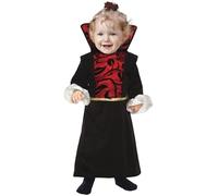 FIESTAS GUIRCA | Costume de Petite Vampire Bébé (18-24 Mois) - Robe pour Filles - Costumes de Vampire pour Halloween, Carnaval et Fêtes Costumées - Idéal pour Bébé - Noir et Rouge