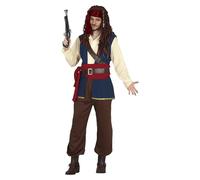 Fiestas Guirca – Déguisement Jack Sparrow – Costume cosplay fête à thème Cinéma – Bleu S