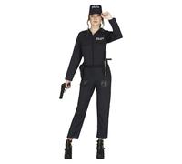 FIESTAS GUIRCA Costume de police pour Adolescentes Filles - Uniforme de police bleu et casquette de police pour filles de 14-16 Ans