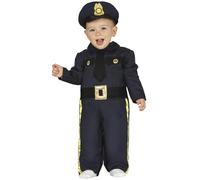 FIESTAS GUIRCA | Costume de Policier Petit Enfant - Casquette et Combinaison - Costumes d'Agent pour Halloween, Carnaval et Fêtes Costumées - Idéal pour Tout-Petits