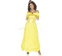 FIESTAS GUIRCA | Costume de Princesa Adulte (38-40/M) - Robe de Conte de Fées - Idéal pour Fêtes Déguisées, Journée du Livre, Carnaval et Halloween - Parfait pour Femmes - Jaune
