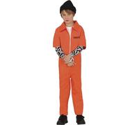 FIESTAS GUIRCA | Costume de Prisionero Tatuado Enfant (5-6 ans) - Combinaison de Prisonnier - Costumes de Voleurs et Fugitifs pour Halloween, Carnaval et Fêtes Déguisées - Idéal pour Enfants - Orange