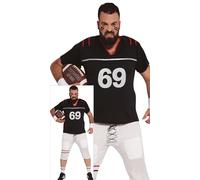 FIESTAS GUIRCA | Costume de Quarterback Adulte (52-54/L) - T-shirt et Pantalon pour Fêtes Sportives et Célébrations - Idéal pour Halloween, Carnaval et Fêtes Costumées - Noir et Blanc
