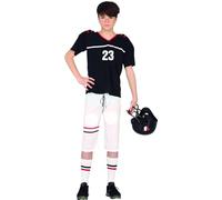 FIESTAS GUIRCA | Costume de Quarterback Teen (14-16 Ans) - T-shirt et Pantalon pour Fêtes Sportives et Célébrations - Idéal pour Halloween, Carnaval et Fêtes Costumées - Noir et Blanc