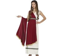 FIESTAS GUIRCA | Costume de Romana Teen (14-16 Ans) - Cape, Ceinture et Tunique - Costumes de Romains et Grecs pour Halloween, Carnaval et Fêtes Costumées - Idéal pour Adolescents - Rouge et Noir