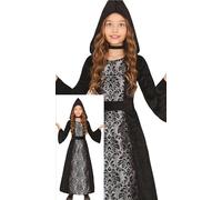 FIESTAS GUIRCA Costume de sorcière à capuche argentée pour filles - Costume de sorcière argentée - Costumes d'Halloween pour filles de 5 à 6 ans