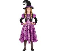 FIESTAS GUIRCA Costume de sorcière étoilée lilas - Robe et chapeau de sorcière pour filles 10-12 ans FIESTAS GUIRCA