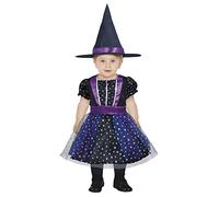 FIESTAS GUIRCA Costume de Sorcière Étoiles Lilas avec Chapeau de Sorcière - Costume Halloween Fille 2-3 Ans