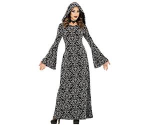 FIESTAS GUIRCA Costume de Sorcière Mystique Petit Chaperon Noir - Déguisement d'Halloween de Sorcière pour Femme Taille 36-38 S