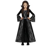 FIESTAS GUIRCA Costume de Vampire Glamour - Robe Comtesse Vampire Argent et Noir - Déguisement Halloween Fille 7-9 Ans