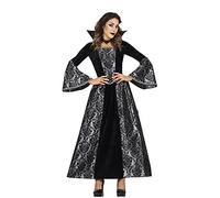 FIESTAS GUIRCA Costume de vampire glamour - Robe de comtesse vampire argentée et noire Déguisement d'Halloween pour femme Taille 36-38 S