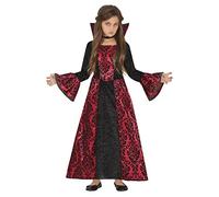 FIESTAS GUIRCA Costume de Vampire Glamour - Robe de Comtesse Vampire Rouge et Noire - Déguisement Halloween Fille 10-12 Ans