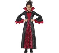 FIESTAS GUIRCA | Costume de Vampiresse Bordeaux Enfant (5-6 ans) - Robe - Costumes de Vampires pour Halloween, Carnaval et Fêtes Costumées - Idéal pour Filles - Noir et Grenat
