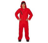 FIESTAS GUIRCA | Costume de Voleur Jeune (14-16 ans) - Cagoule et Combinaison - Costumes de Prisonnier et Voleur pour Halloween, Carnaval et Fêtes de Cinéma - Idéal pour Adolescents - Rouge