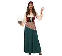 FIESTAS GUIRCA | Costume de Zíngara et Voyante (42-44/L) - Robe et Chapeau - Costumes pour Halloween, Carnaval et Fêtes Déguisées pour Adultes - Idéal pour Célébrations Mystiques et Ésotériques