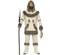 FIESTAS GUIRCA | Costume d'Esquimal pour Homme (54-56/XL) - Chemise, Capuche, Couvre-bottes et Pantalon - Costumes de Cultures du Monde pour Halloween, Carnaval et Fêtes Déguisées - Adulte