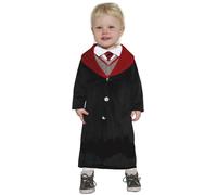 FIESTAS GUIRCA | Costume d'Étudiant Sorcier pour Bébé (18-24 Mois) - Chemise, Veste, Cravate et Tunique - Costumes de Magicien pour Halloween et Fêtes Costumées - Idéal pour Enfants - Noir et Rouge