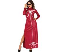FIESTAS GUIRCA Costume d'Héroïne Araignée Rouge Robe Super Héroïne Rouge Élégante Costume Halloween Adulte Femme Taille 36-38 M