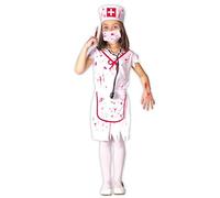 FIESTAS GUIRCA Costume d'infirmière zombie pour Halloween Blanc/rouge/blanc Taille 140-146